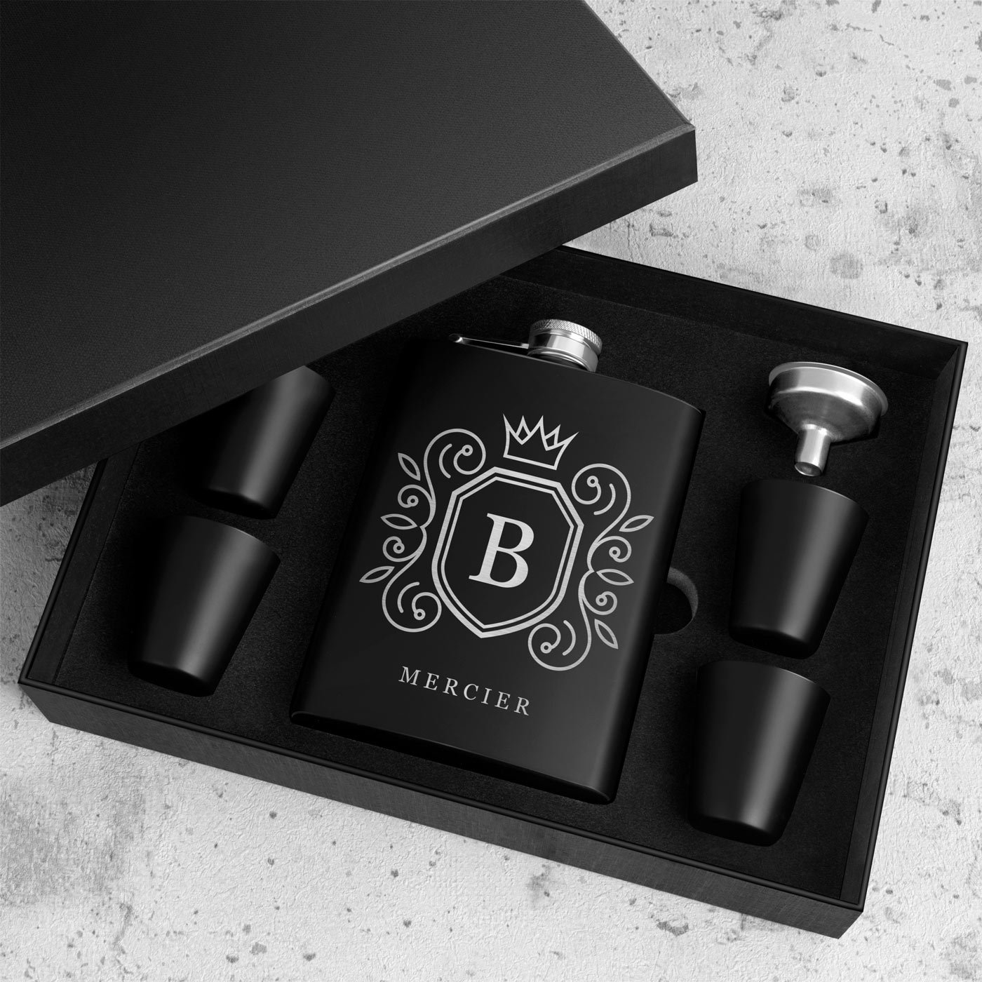 Murrano Personalized Pocket Flask for Men