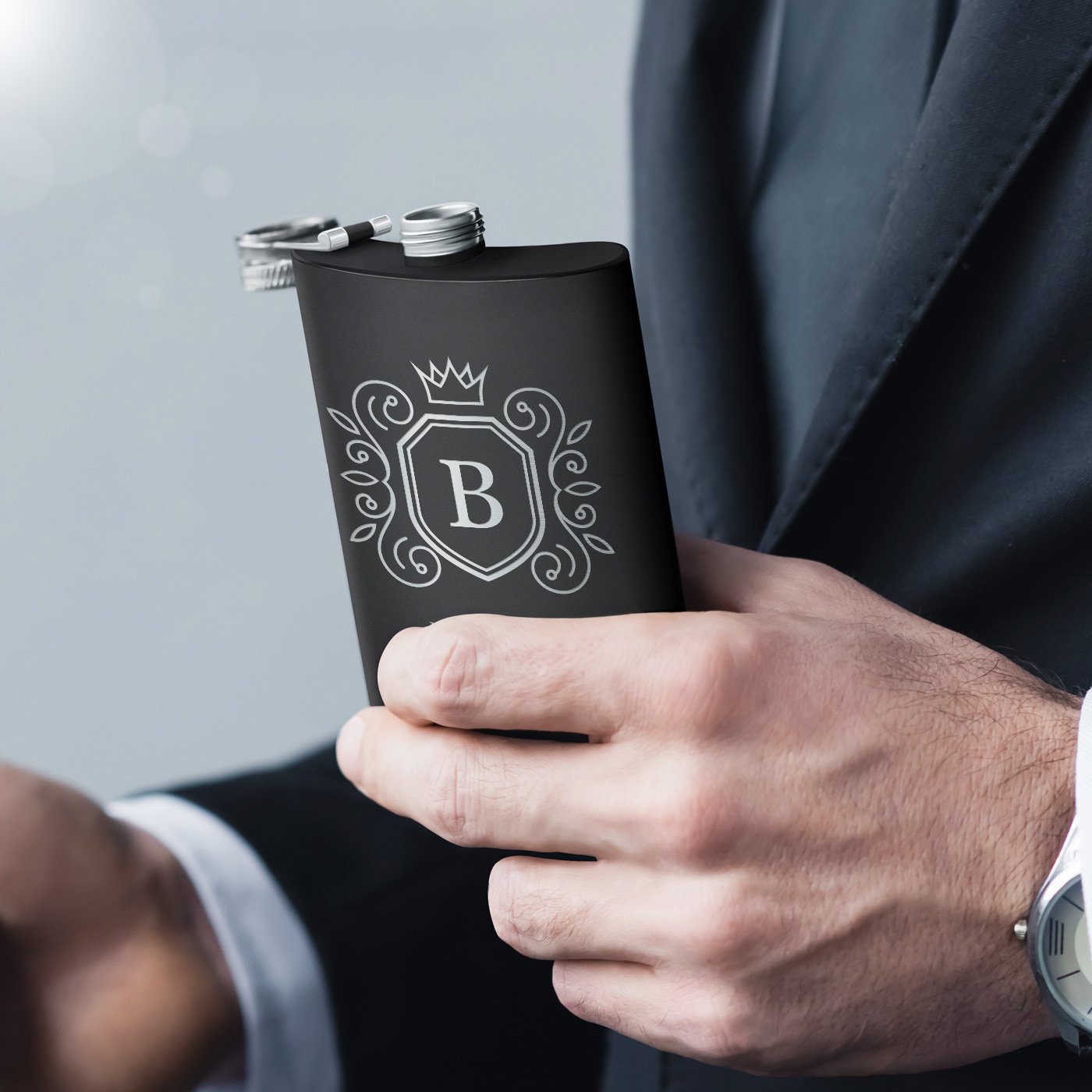 Murrano Personalized Pocket Flask for Men