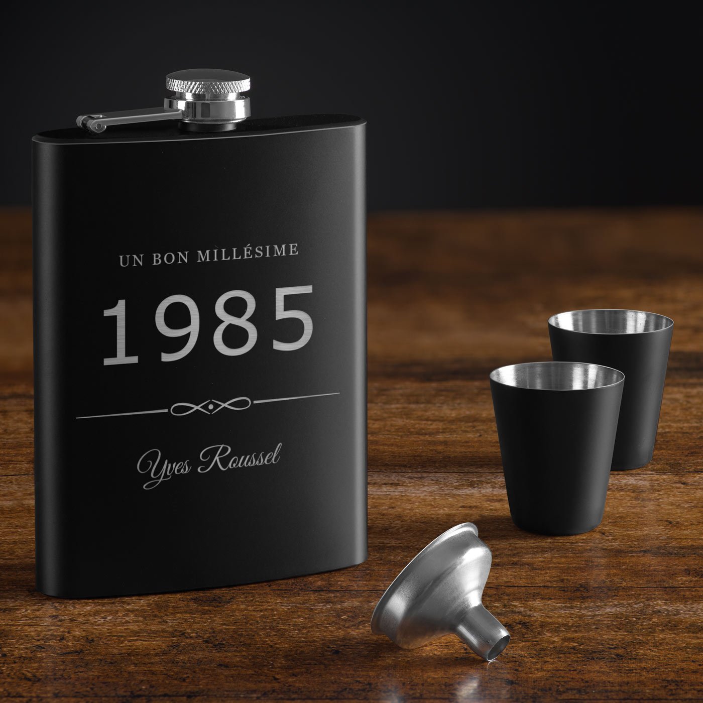 Murrano Customizable Flask - Black with Gravure