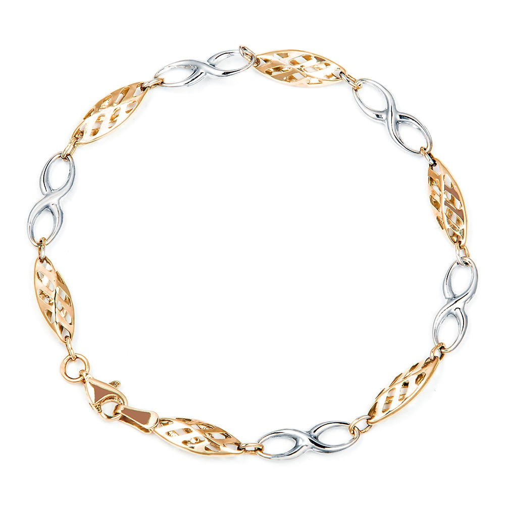 Bracelete de oro de 14 quilates Murrano con grabado para esposa