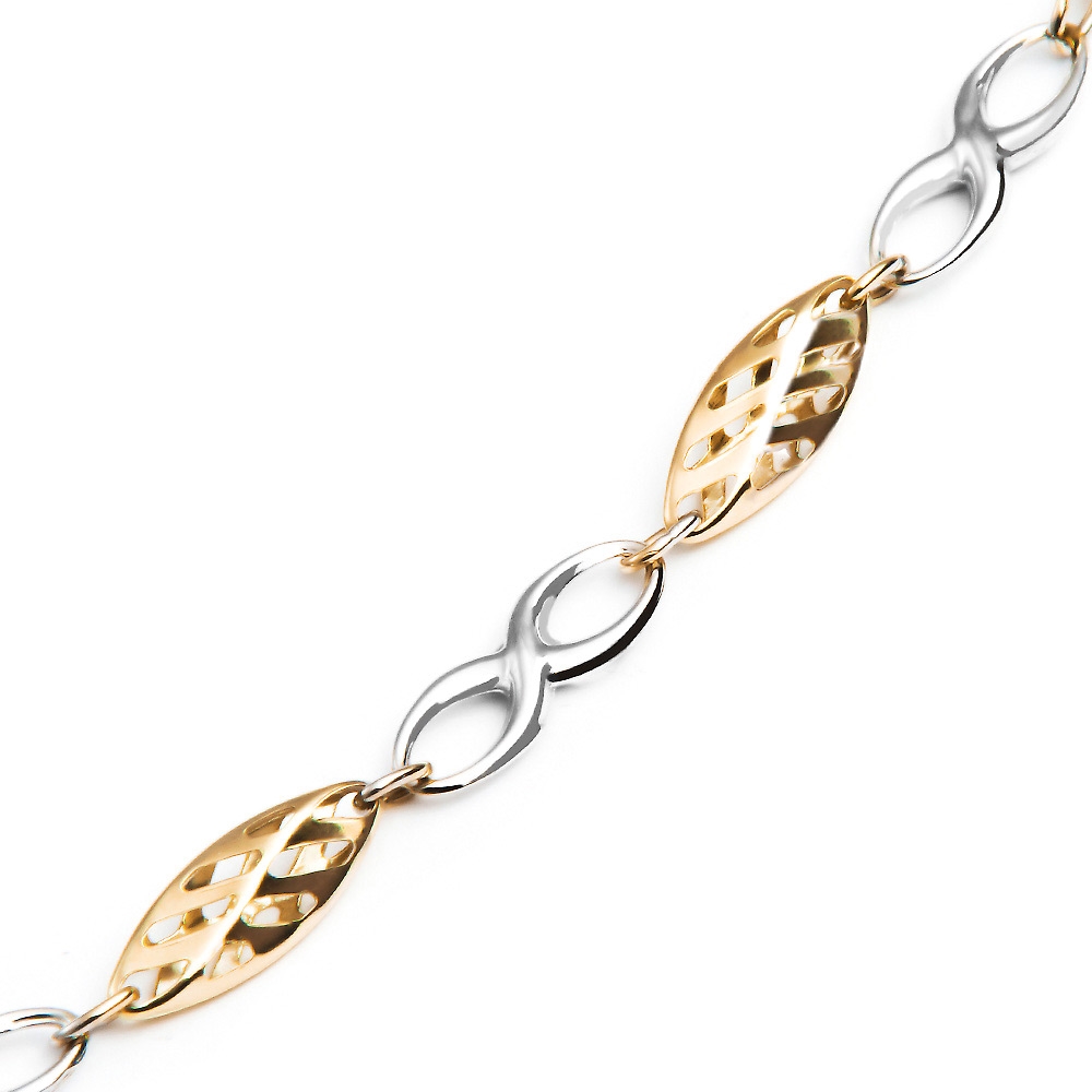Bracelete de oro de 14 quilates Murrano con grabado para esposa