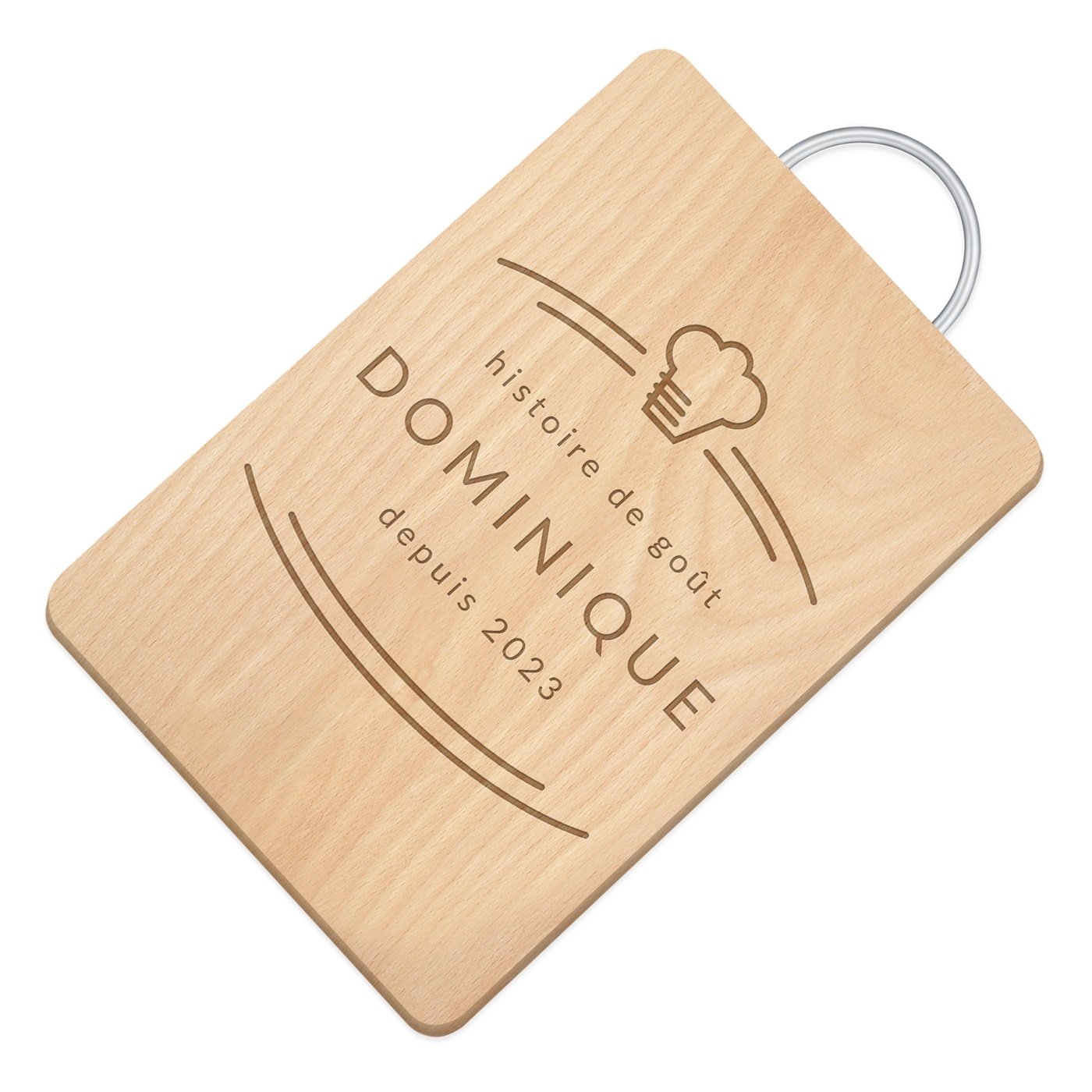 Murrano Personalized Wooden Cutting Board with Metal Handle