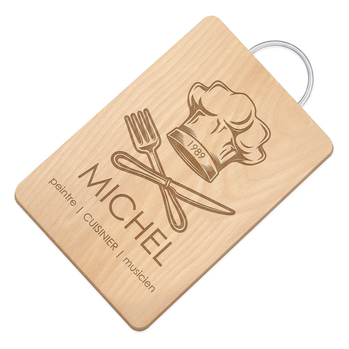 Murrano Custom Metal Handle Wood Cutting Board