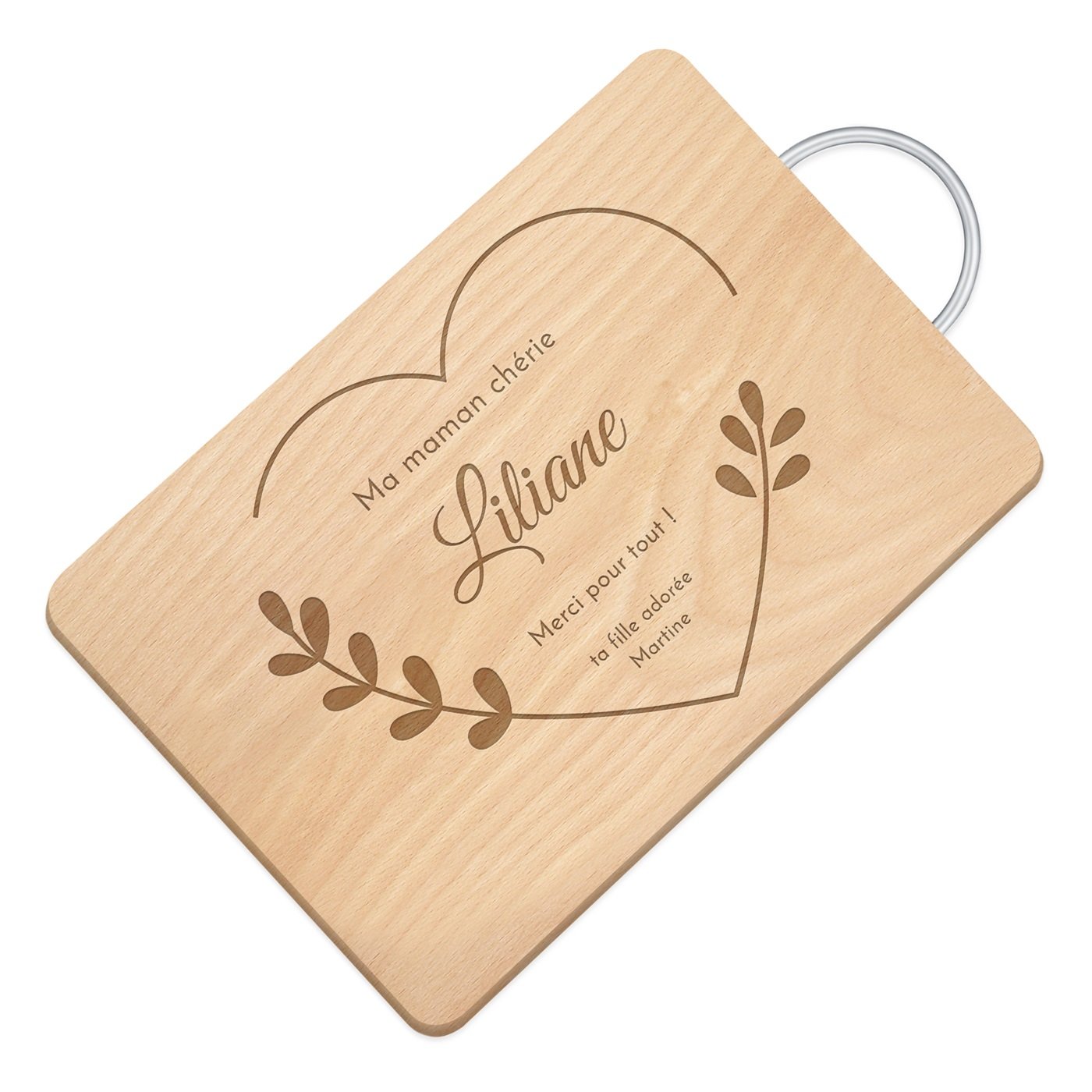 Murrano Custom Metal Handle Wooden Cutting Board for Mom
