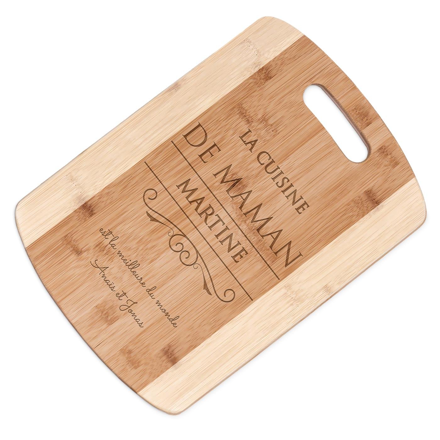 Planche à découper en bambou personnalisée Murrano pour la fête des mères