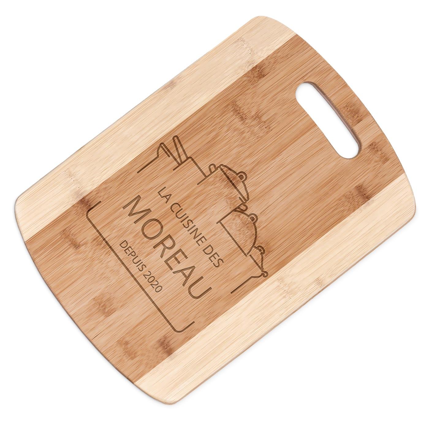 Planche à découper en bambou Murrano personnalisée pour un couple - Anniversaire de mariage