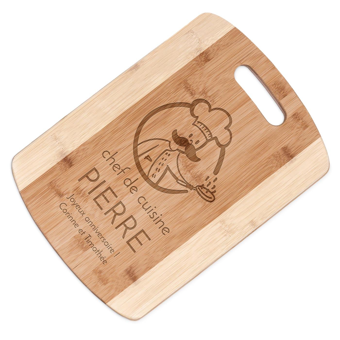 Planche à découper en bambou personnalisable Murrano pour l'anniversaire de parrain
