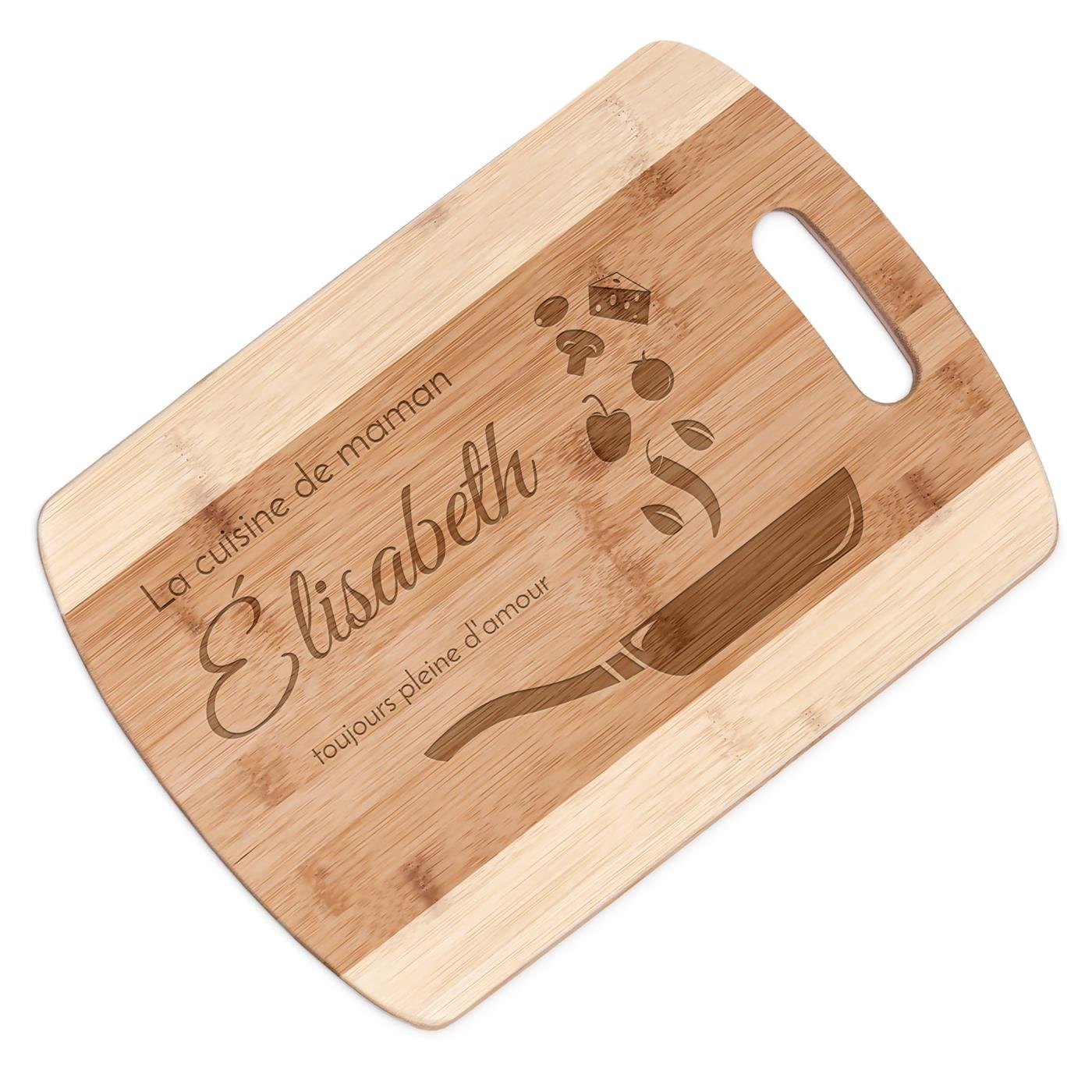 Planche à découper en bambou personnalisable Murrano pour maman