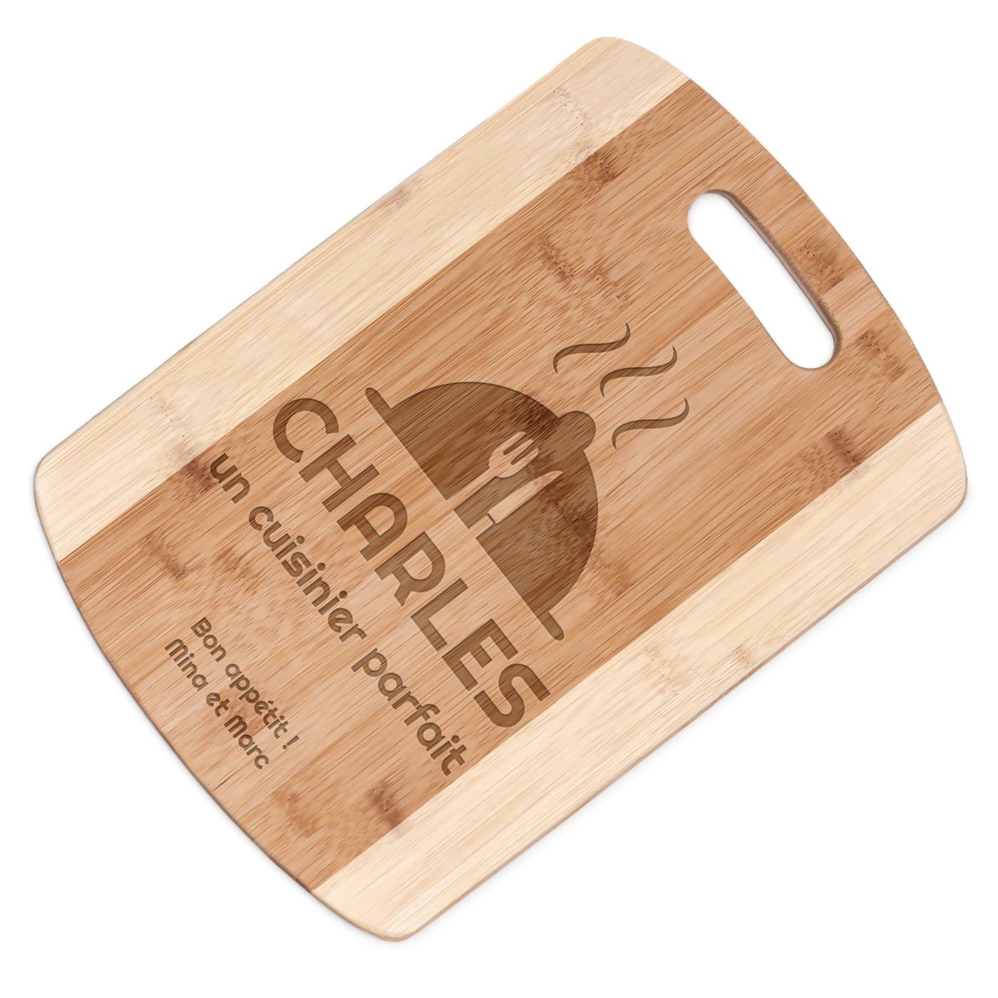 Planche à découper en bambou Murrano avec personnalisation pour la fête des pères