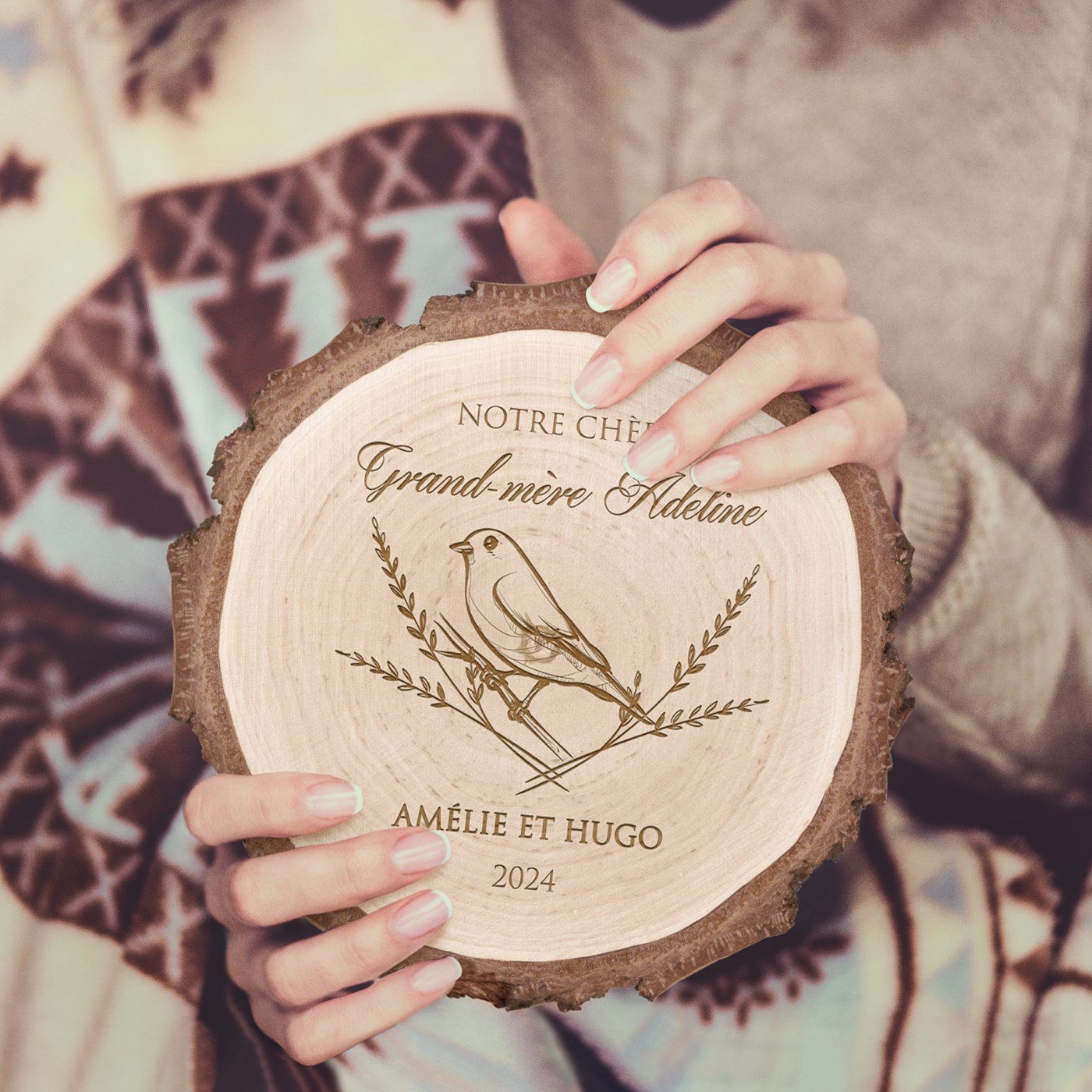 Rebanada de madera personalizada para el Día de las Abuelas
