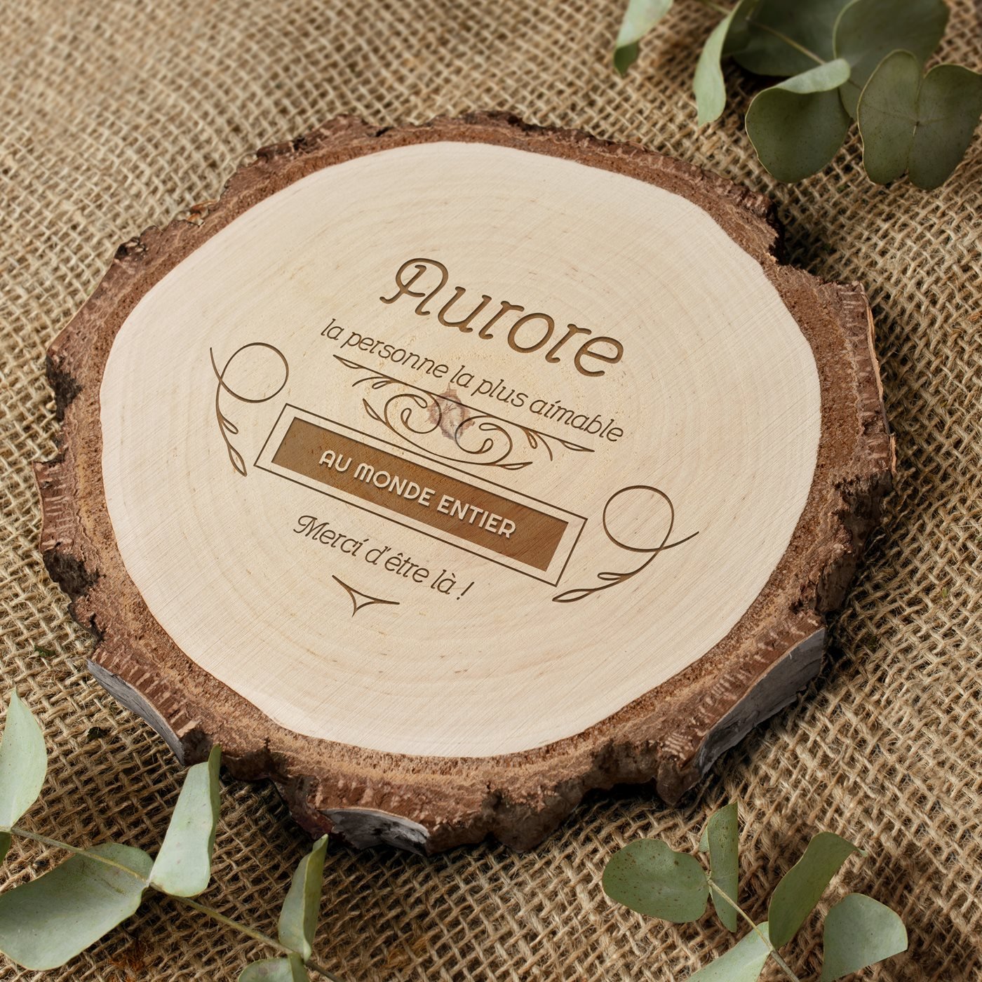 Logro de madera personalizado de Murrano para el cumpleaños de una mujer