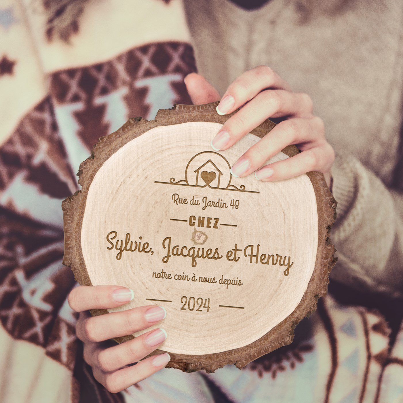 Regalo de aniversario de bodas: Rodo de madera personalizado de Murrano para amigos