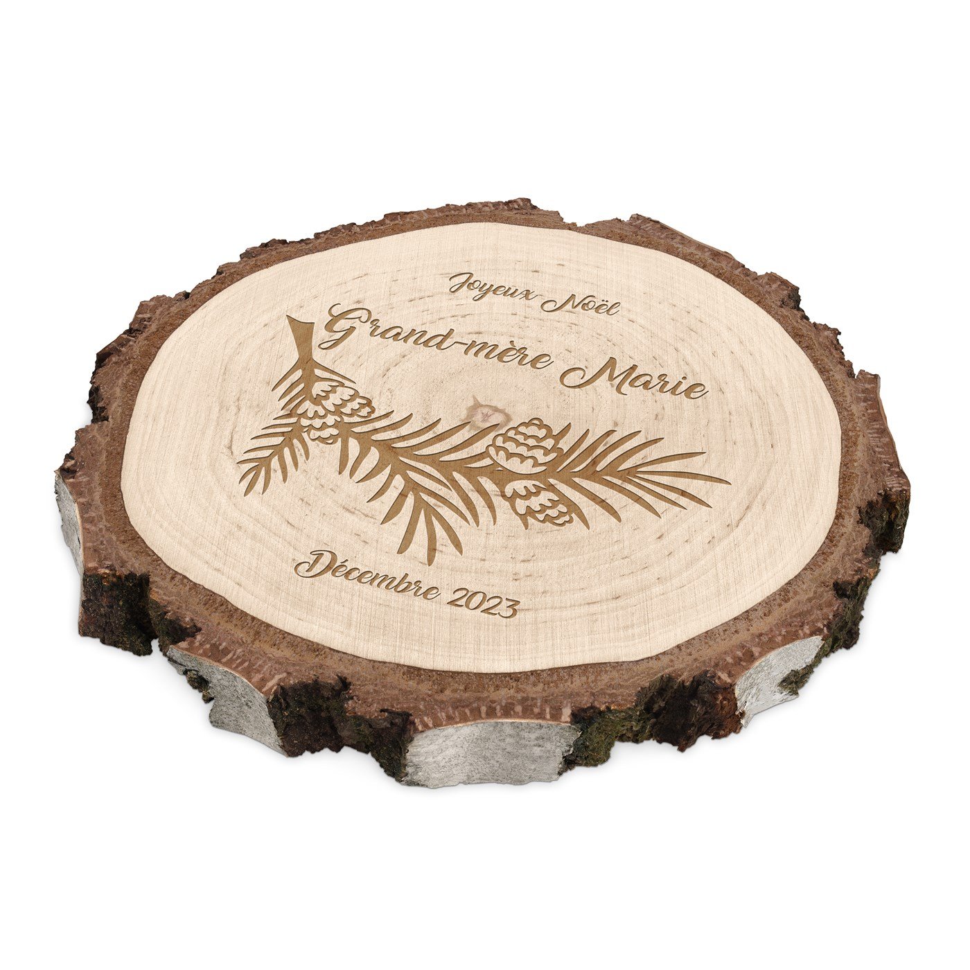 Madera de leña personalizada para la abuela en Navidad