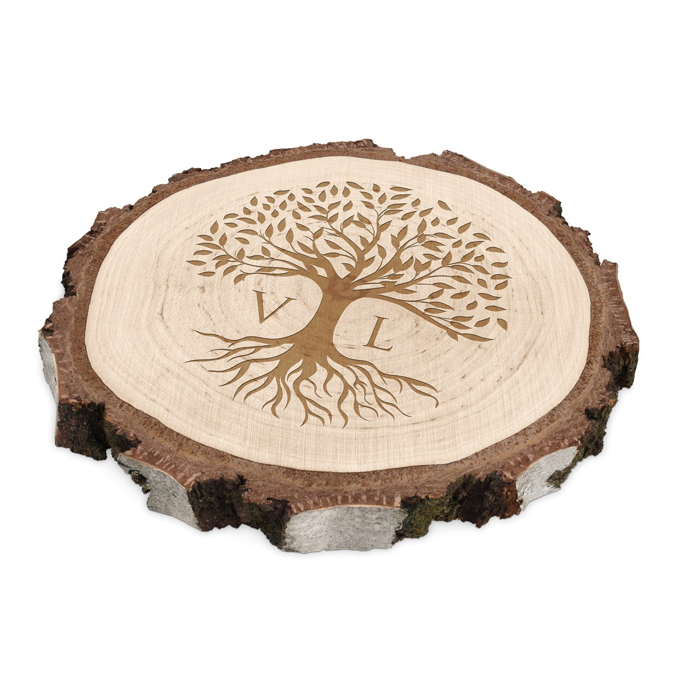 Personalized Wood Log for Her and Him - Anniversary Gift
