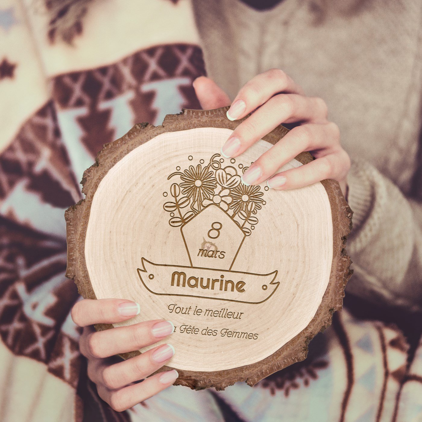 Rejilla de madera personalizada Murrano para mamá o suegra para el Día de las Madres