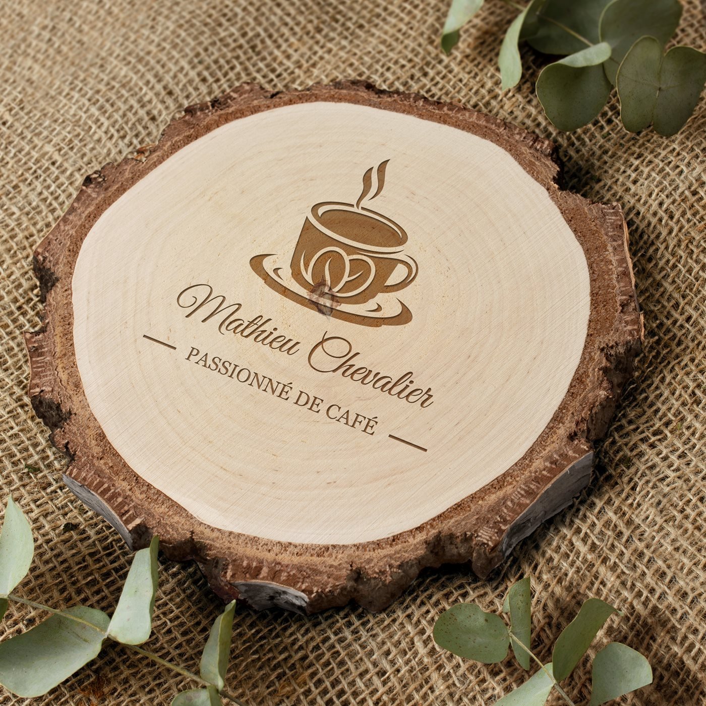 Personalized Wood Log for a Man's Birthday