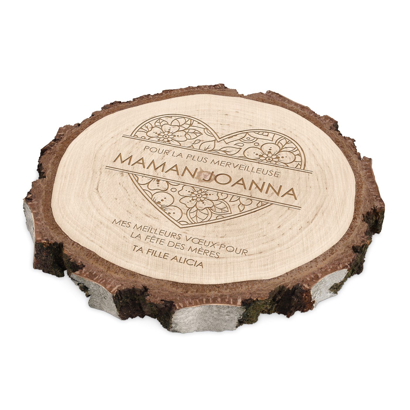 Rodillo de madera Murrano con grabado para el Día de la Madre