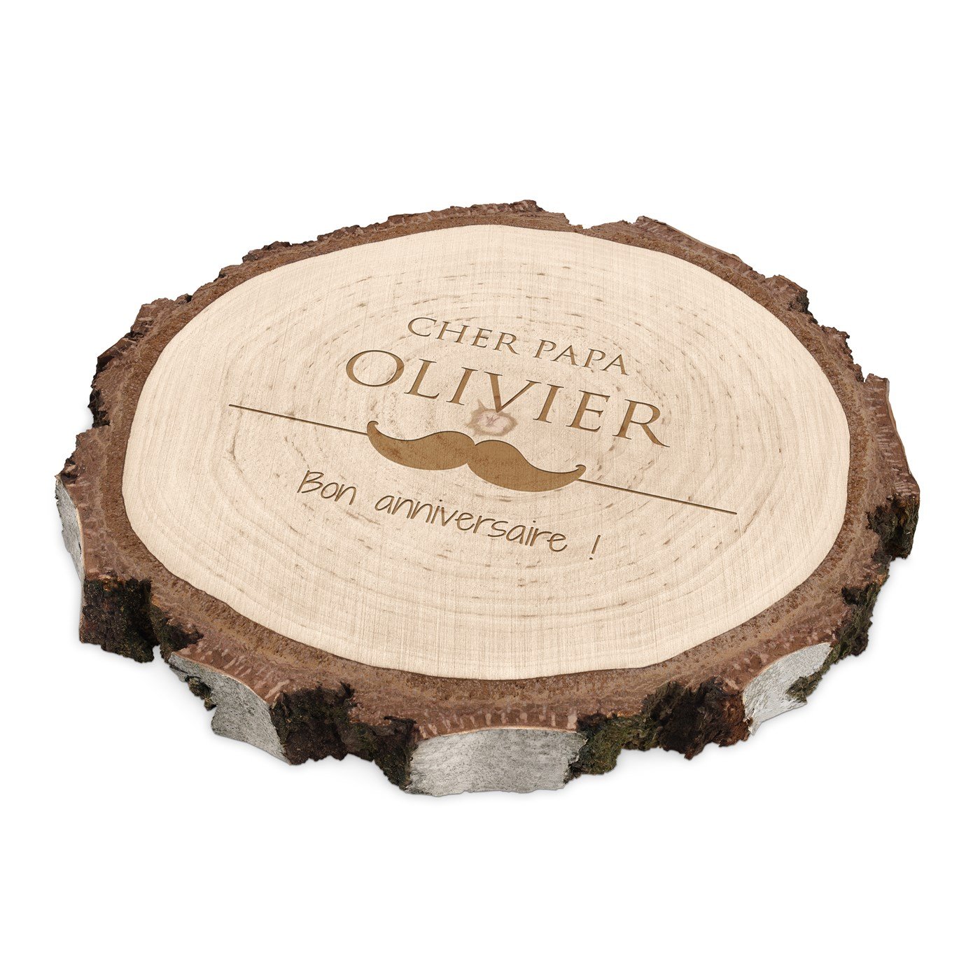 Personalized Wood Log for Dad's Birthday