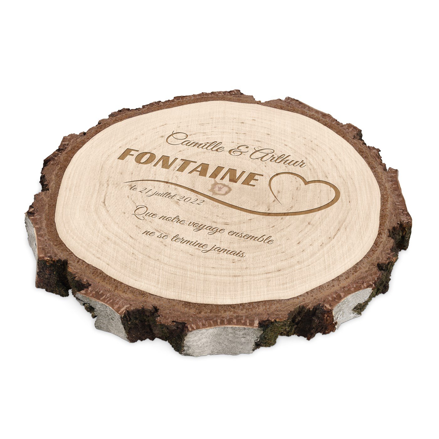Personalized Wood Log for Newlyweds