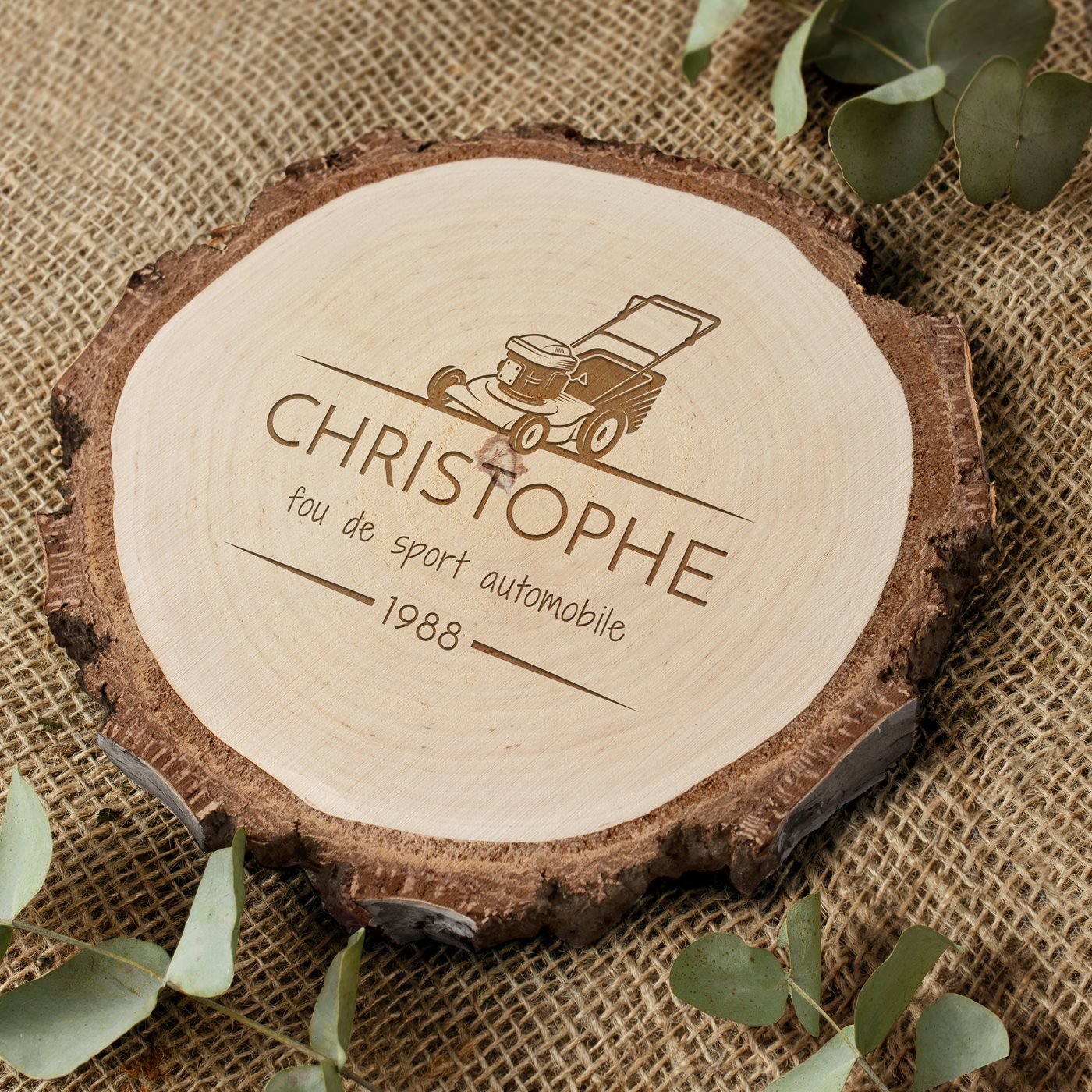 Murrano Wood Log with Engraving for Brother's Birthday