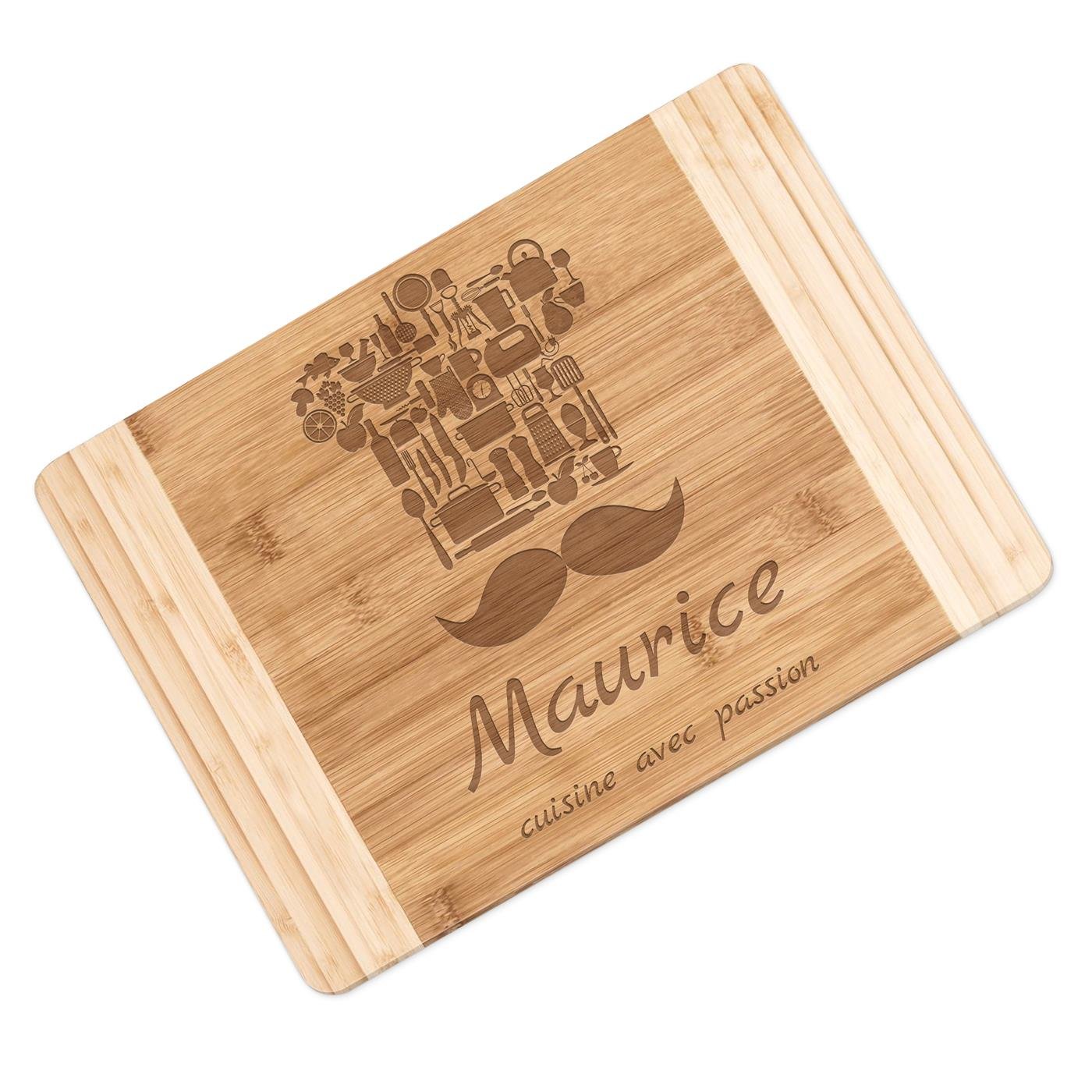 Planche à découper en bambou personnalisée pour la fête des pères