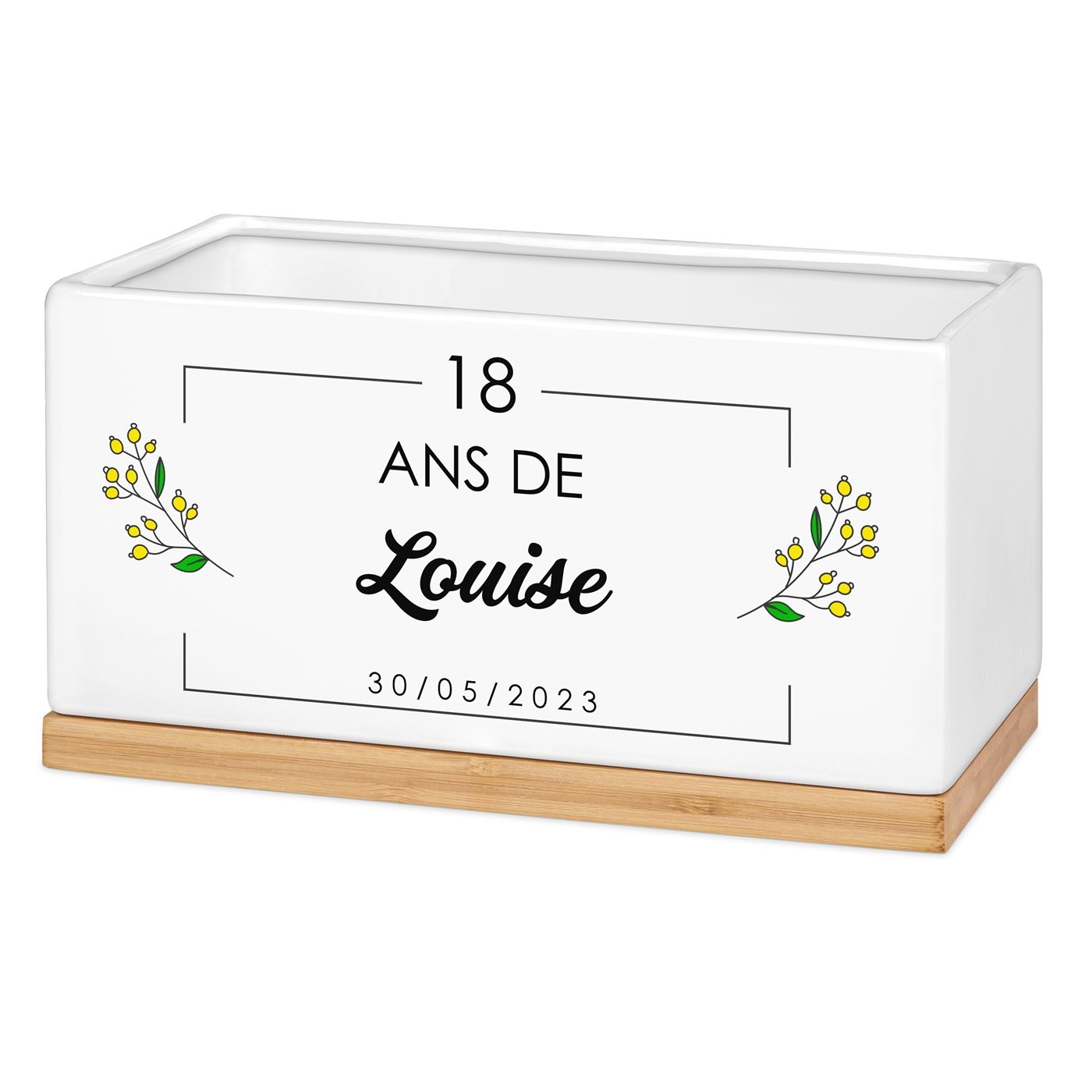 Maceta de flores cerámica Murrano rectangular, regalo de cumpleaños para chica