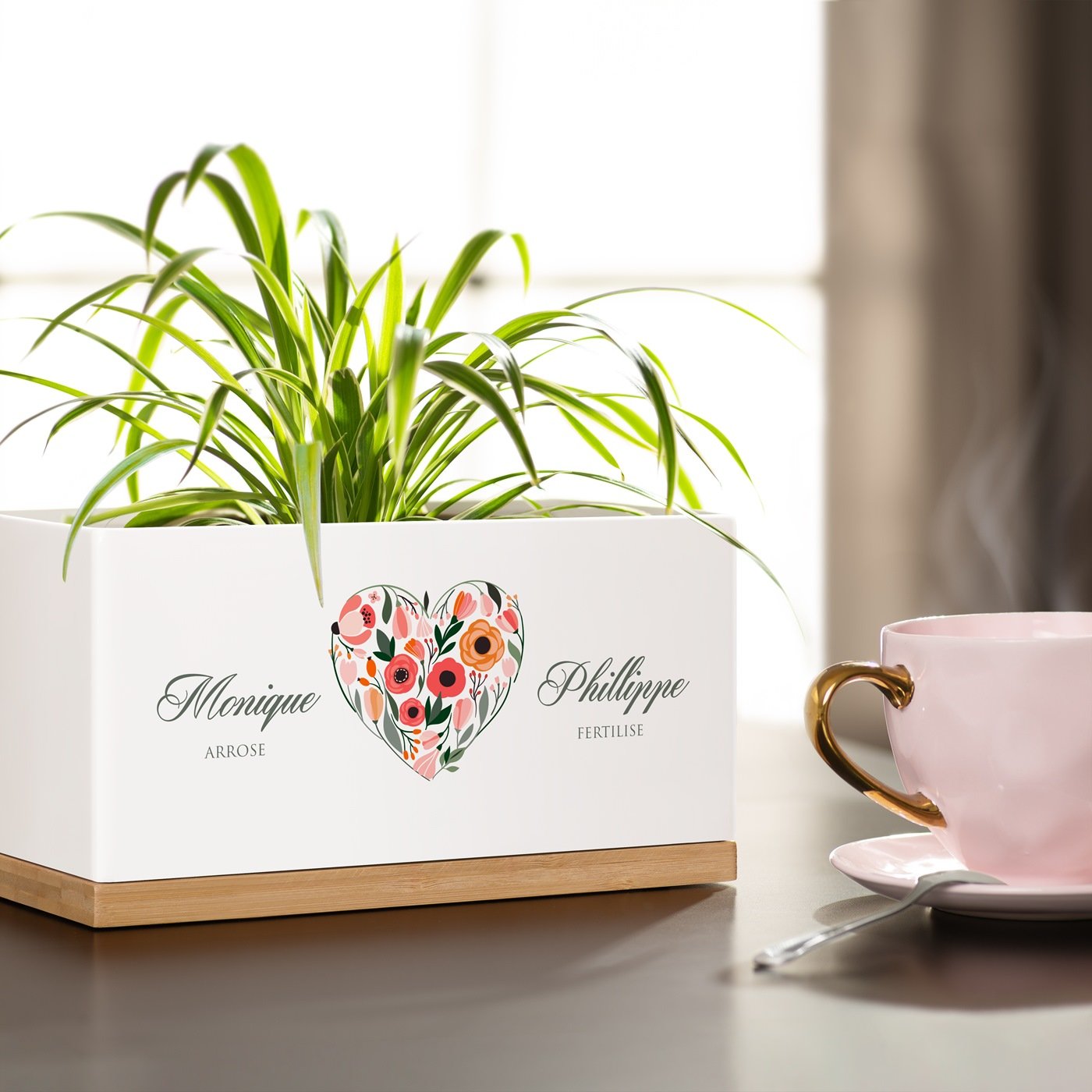 Maceta rectangular de cerámica Murrano para pareja - Regalo para el aniversario de boda