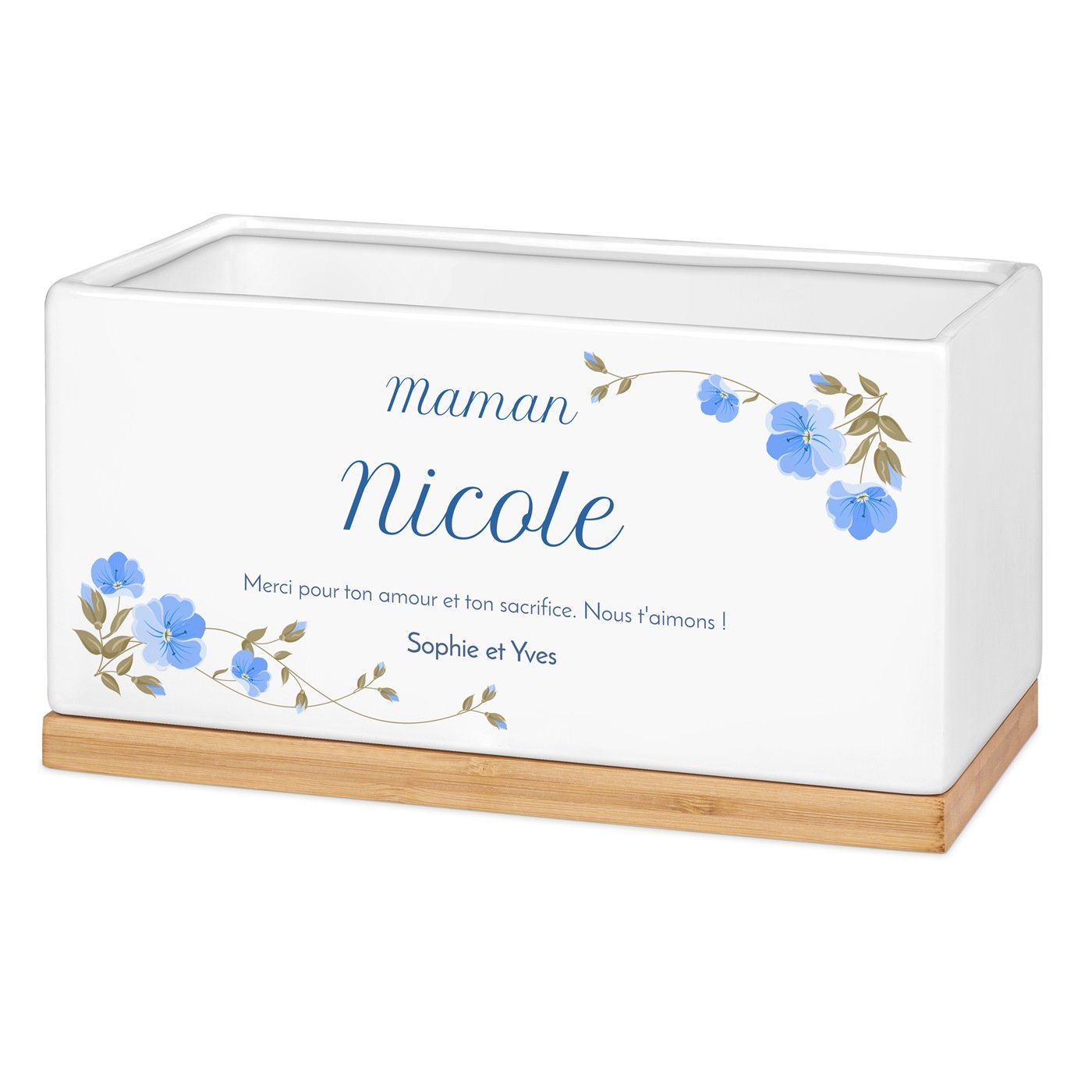 Maceta rectangular de cerámica Murrano - Personalizada para el cumpleaños de mamá