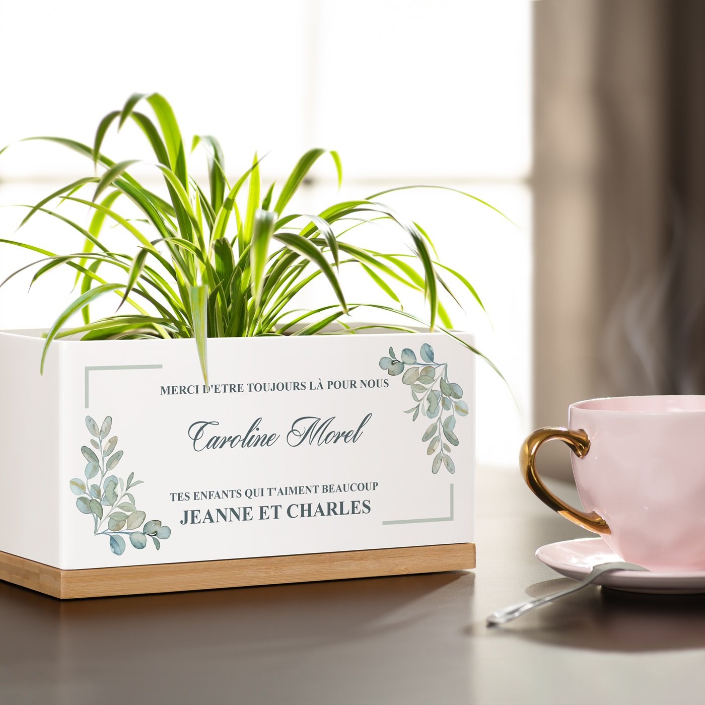 Maceta rectangular de cerámica Murrano - Regalo personalizado para el Día de las Madres