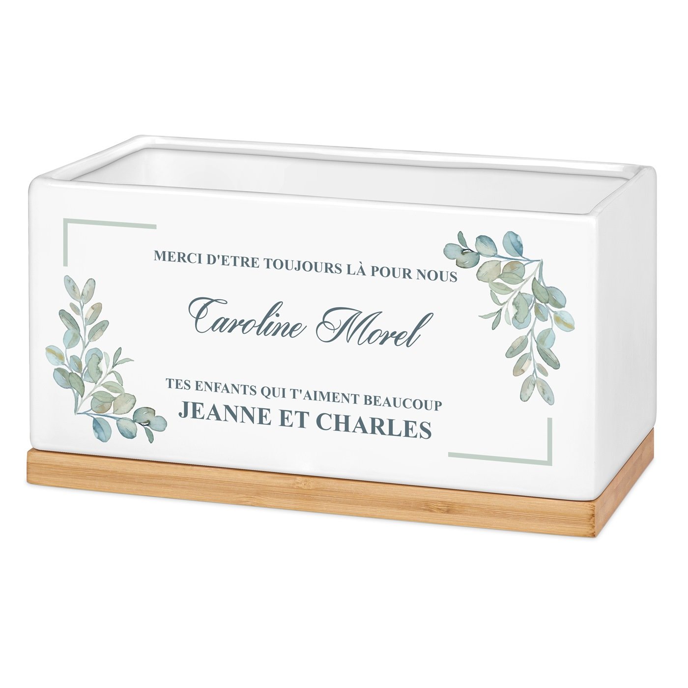 Maceta rectangular de cerámica Murrano - Regalo personalizado para el Día de las Madres