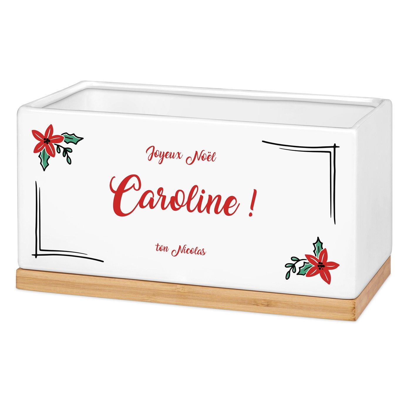 Maceta rectangular de cerámica personalizada para mujeres de Murrano