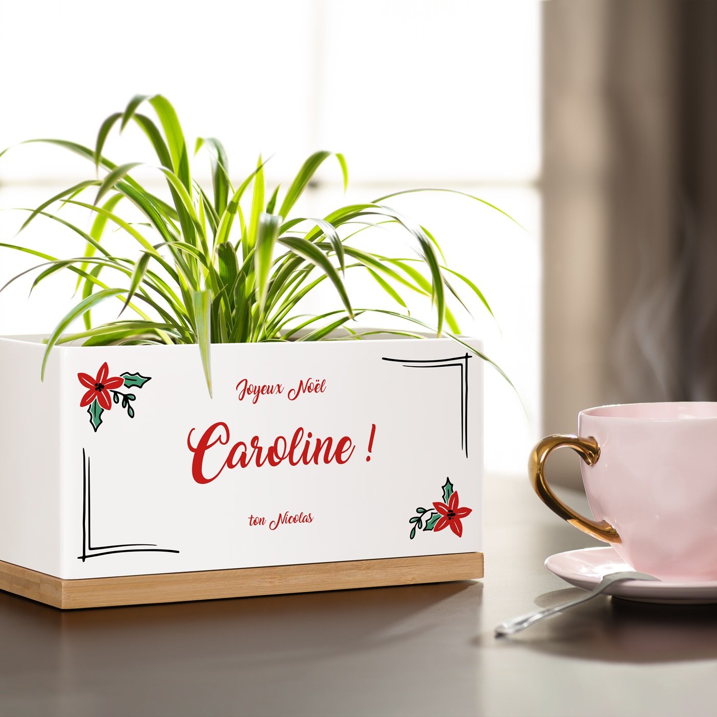 Maceta rectangular de cerámica personalizada para mujeres de Murrano