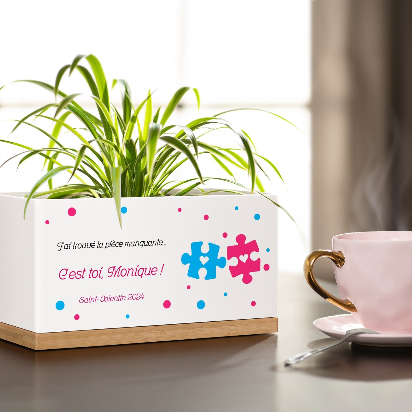 Murrano Custom Rectangular Ceramic Flower Pot for a Fiancée