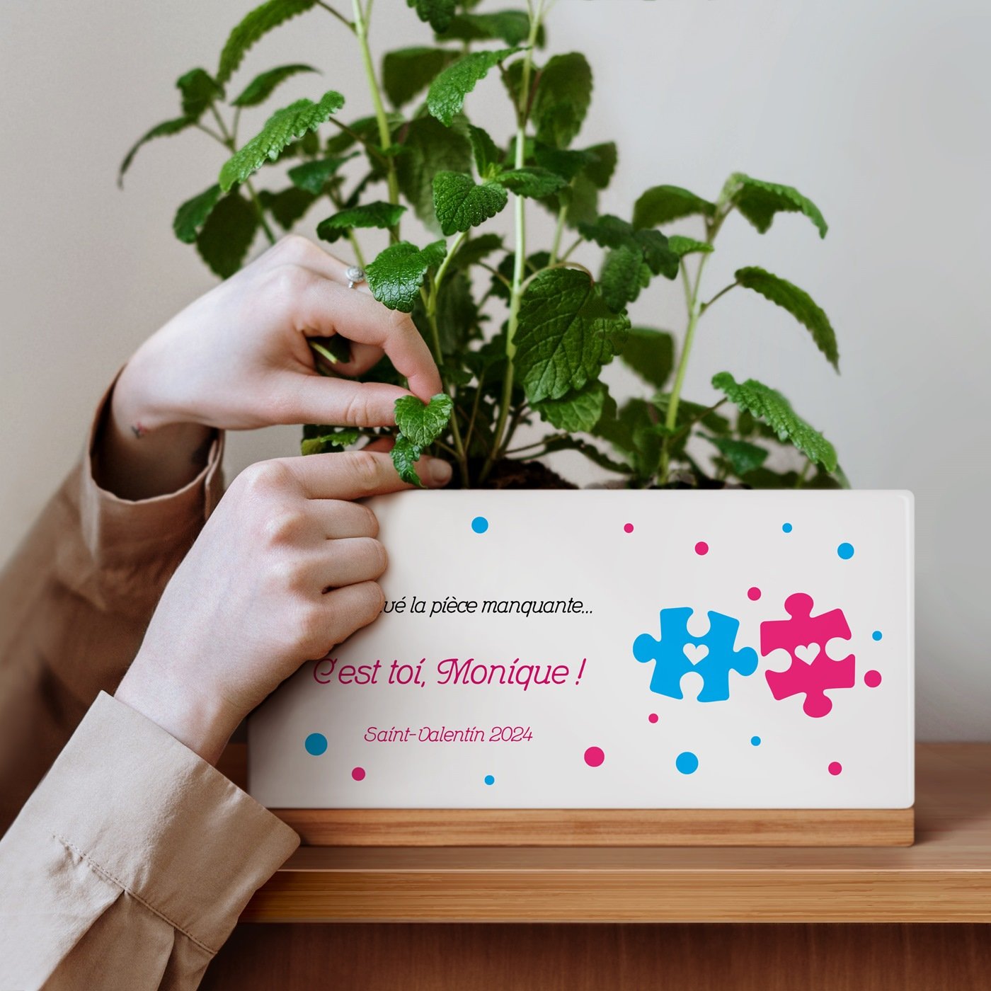 Murrano Custom Rectangular Ceramic Flower Pot for a Fiancée