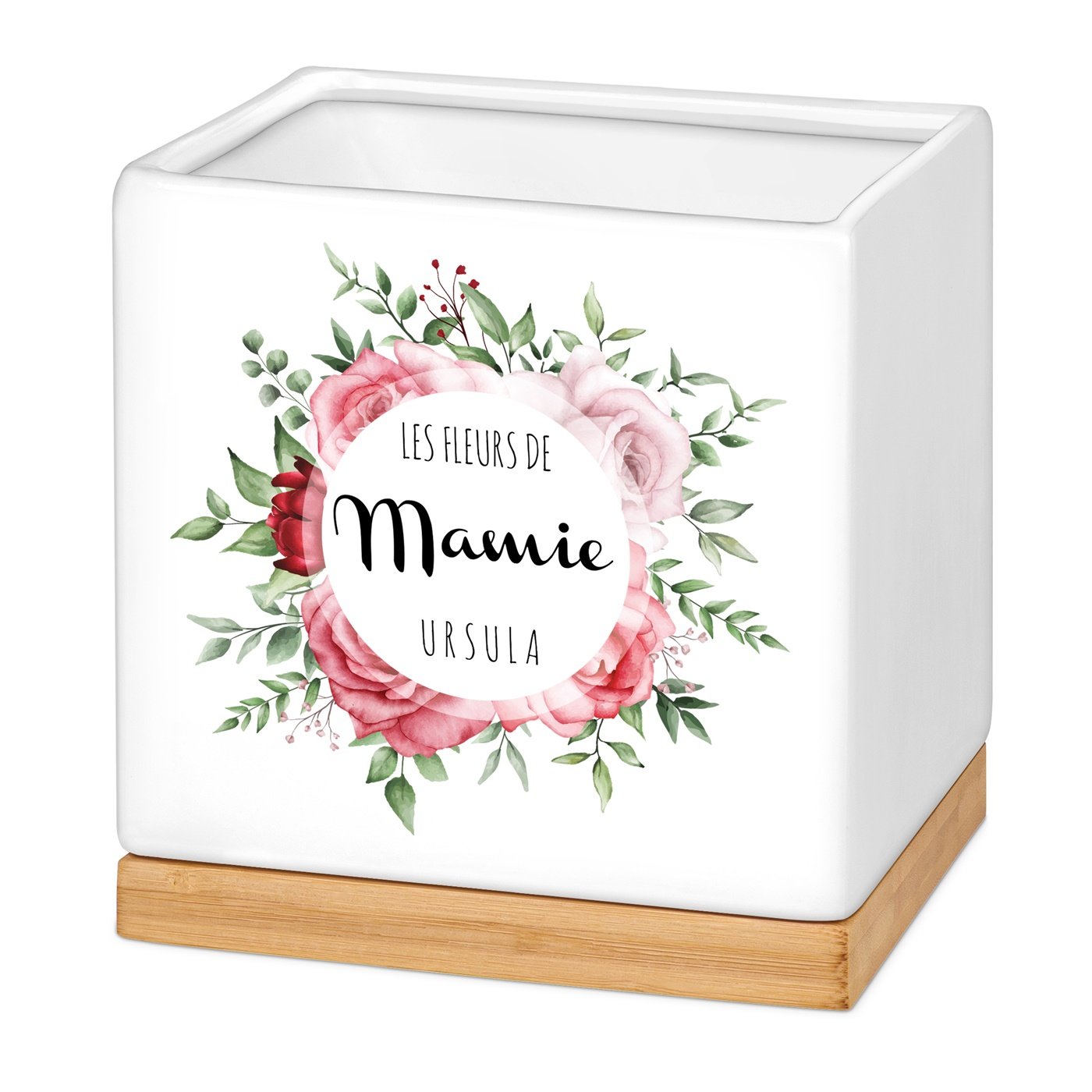Maceta cuadrada de cerámica personalizada para el cumpleaños de la abuela - Murrano
