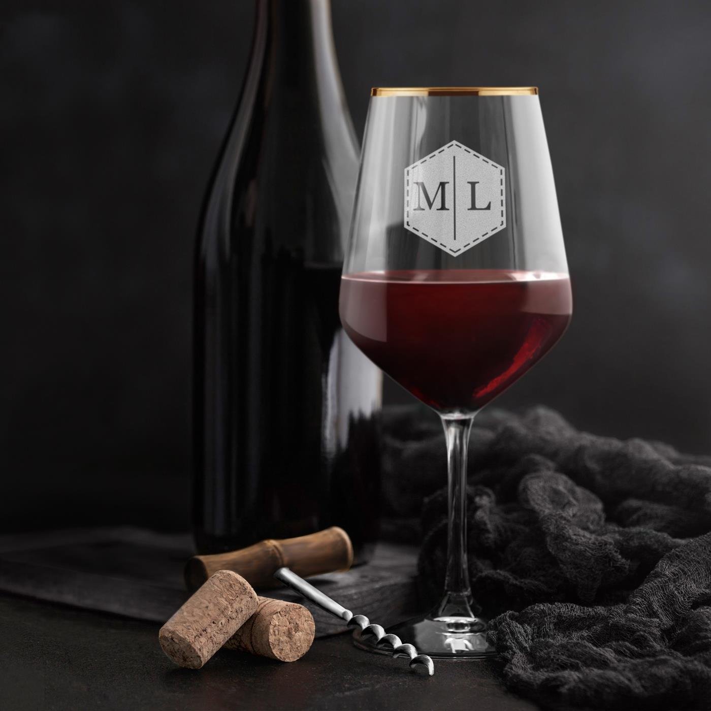 6 Vasos de Vino XL Murrano Grabados con Láser para un Ser Querido