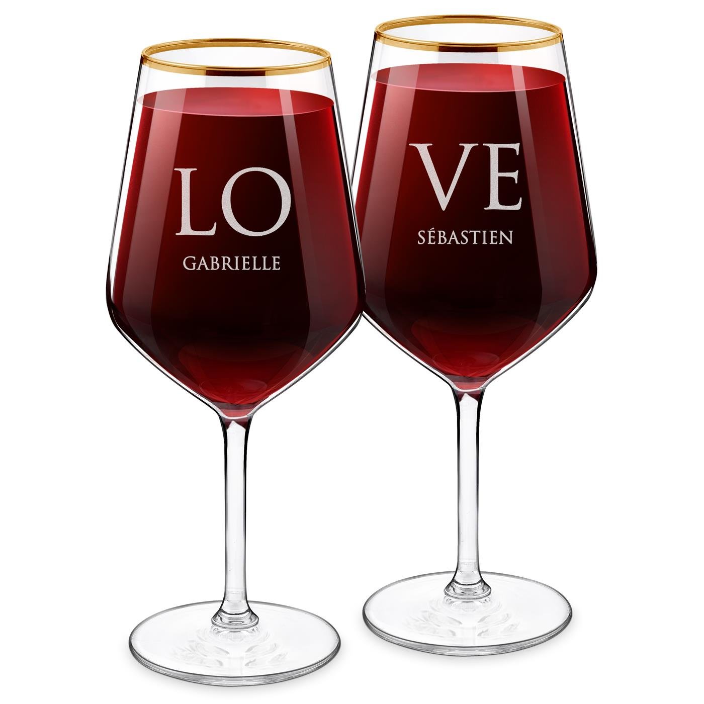 Juego de copas de vino personalizadas Murrano para parejas