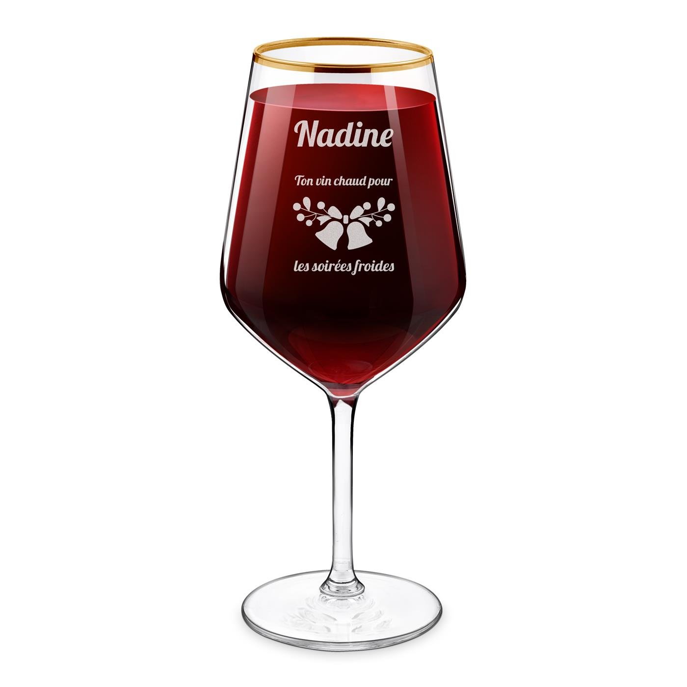 Vaso de vino XL de Murrano con grabado para ella en Navidad