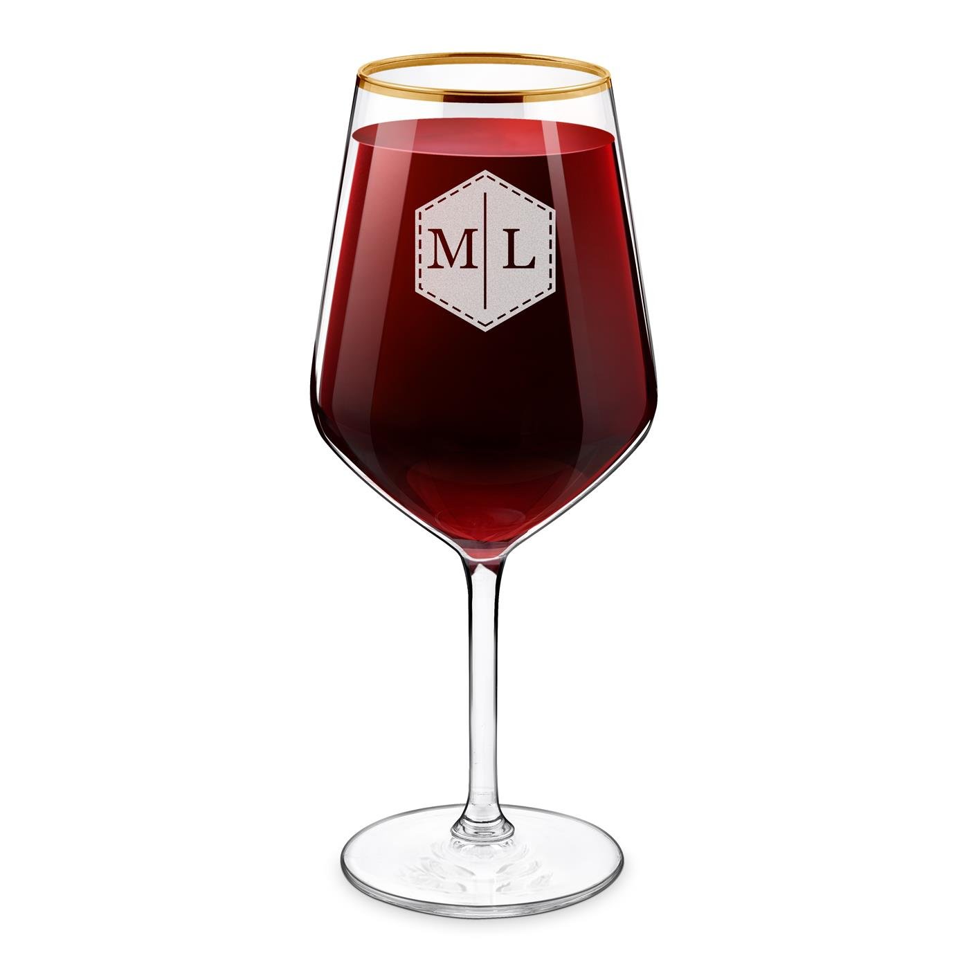 Vaso de vino XL dorado con grabado para un ser querido