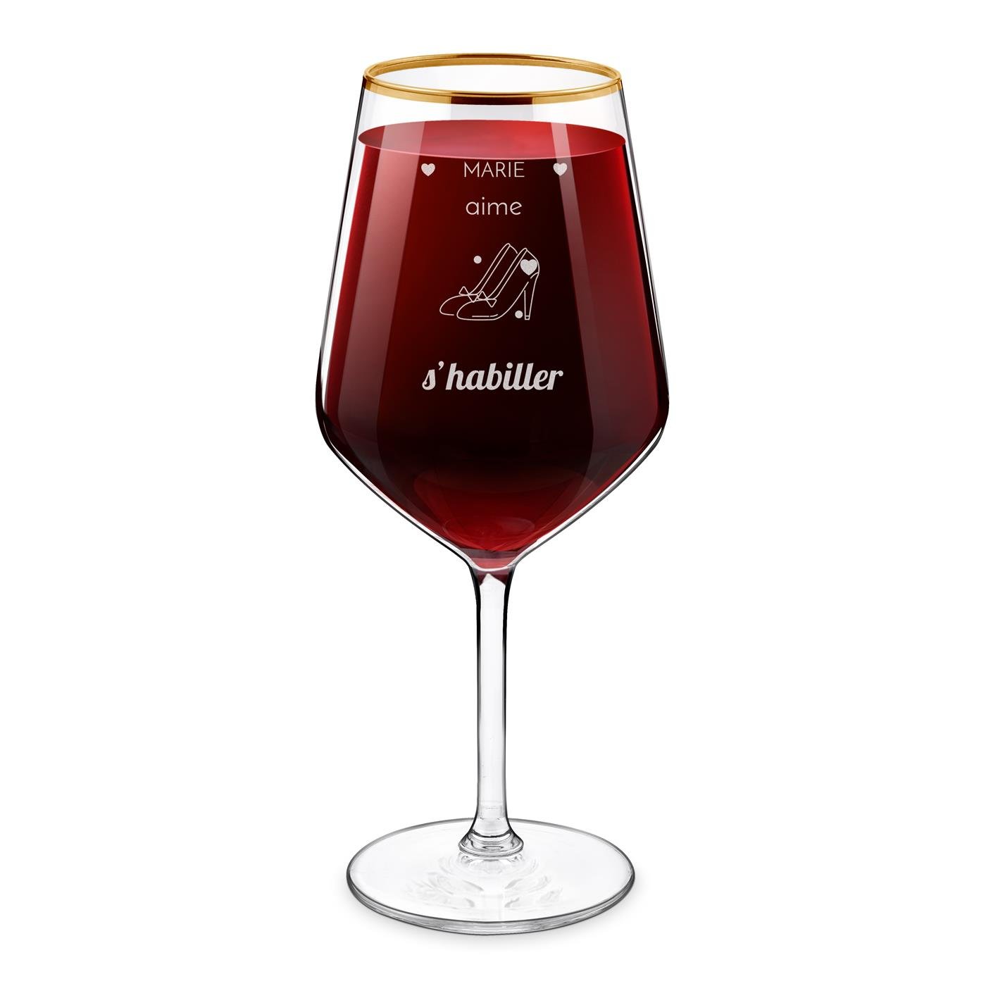Vaso de vino Murrano laminado en oro XL con grabado láser para ella para su EVJF