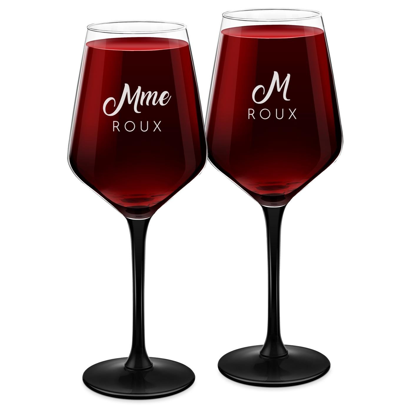 Set de copas de vino personalizadas Murrano para él y ella