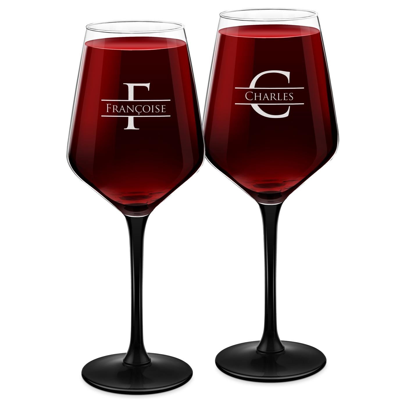 Set de copas de vino personalizadas Murrano para él y ella