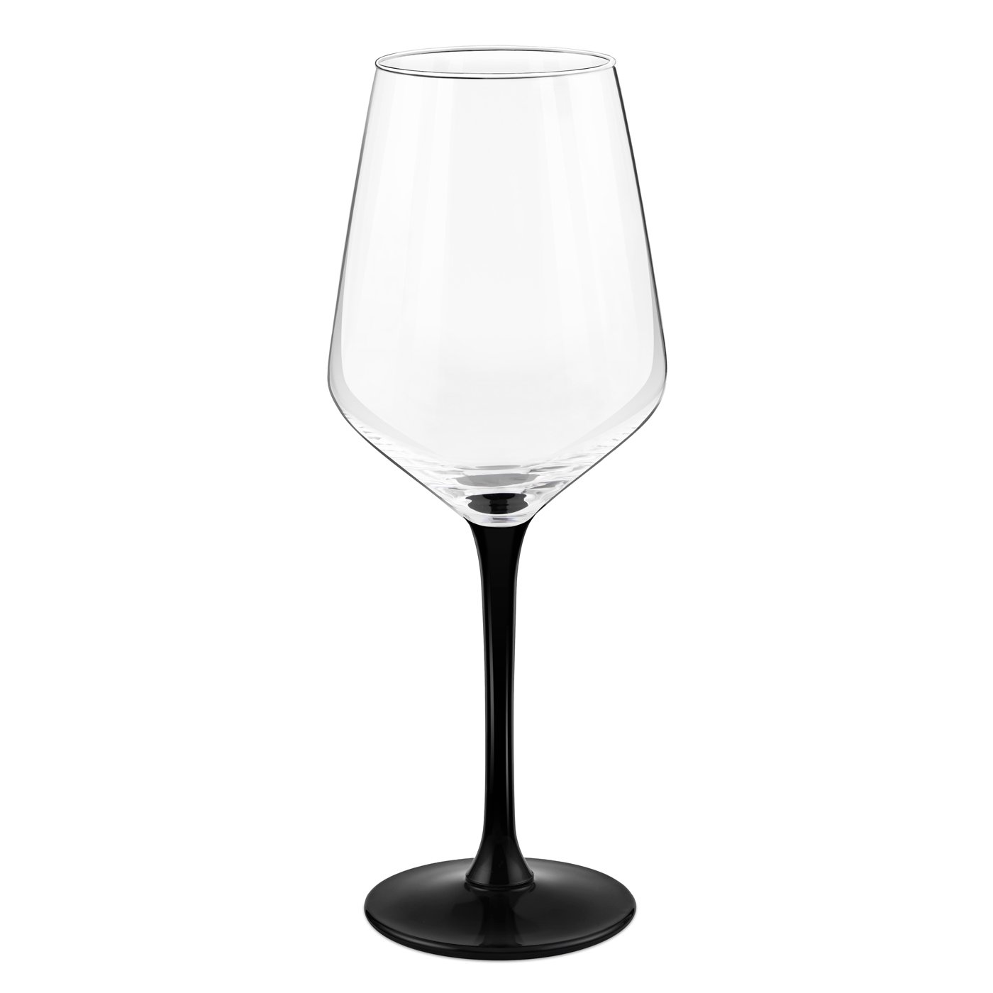 Juego de 6 vasos de vino Murrano con pie negro y grabado láser para él