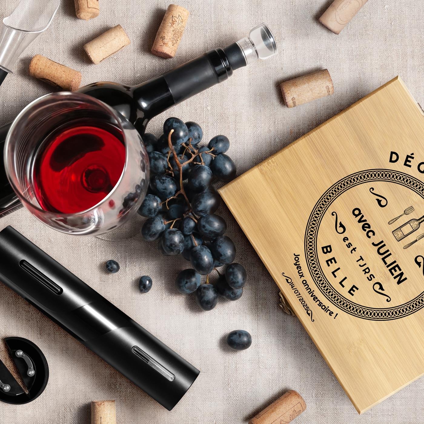 Murrano Wine Accessory Set with Custom Box