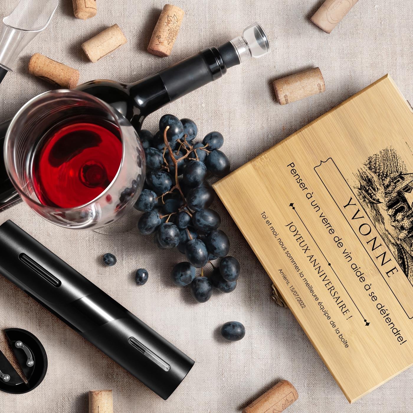 Murrano Sommelier Wine Accessory Set with Customized Box