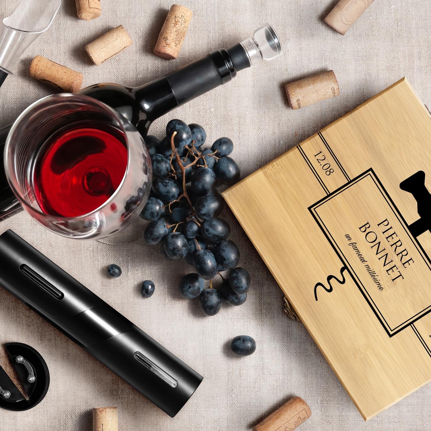 Murrano Personalized Wine Accessory Set for Father's Day