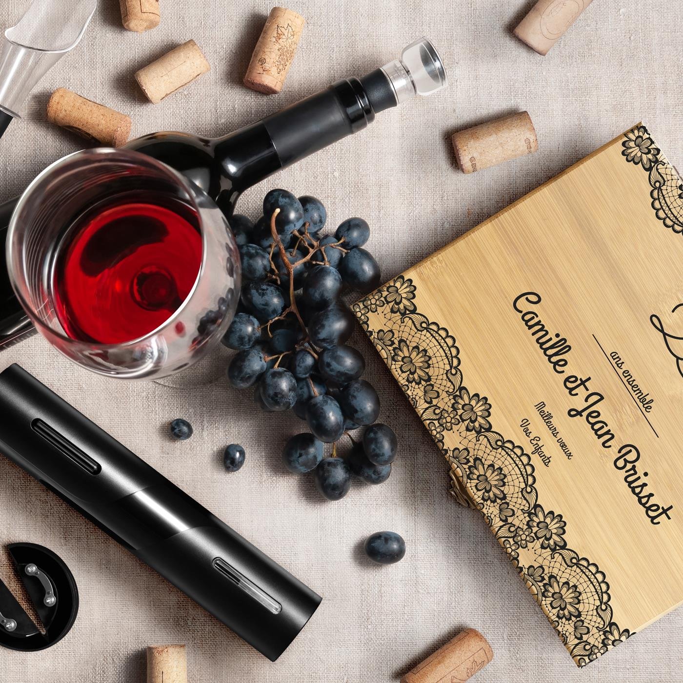 Murrano Silver Wedding Wine Accessory Set