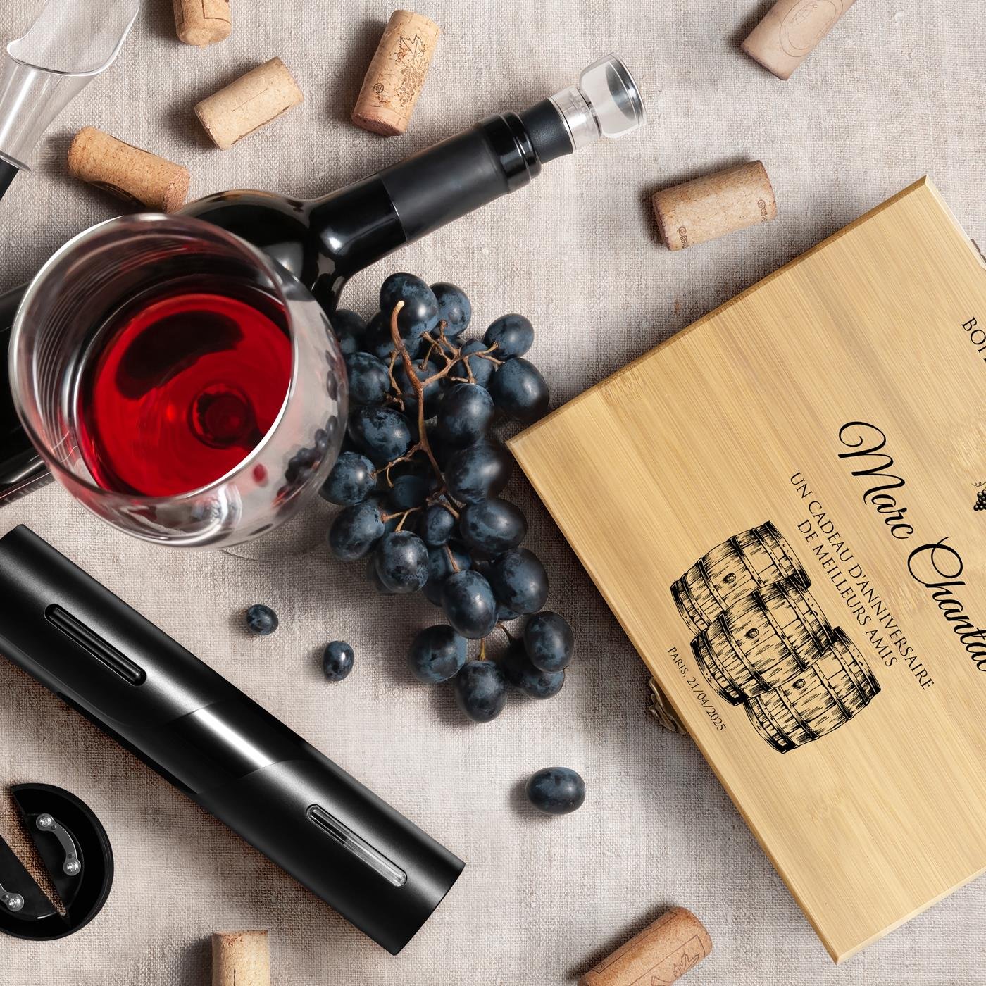 Murrano Sommelier Wine Accessory Set with Custom Case