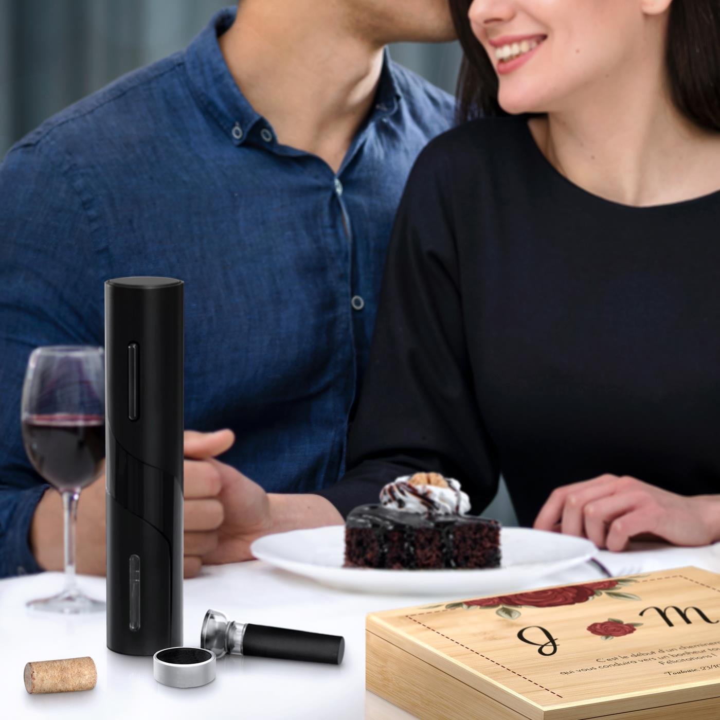Murrano Personalized Wine Accessory Set for Couples