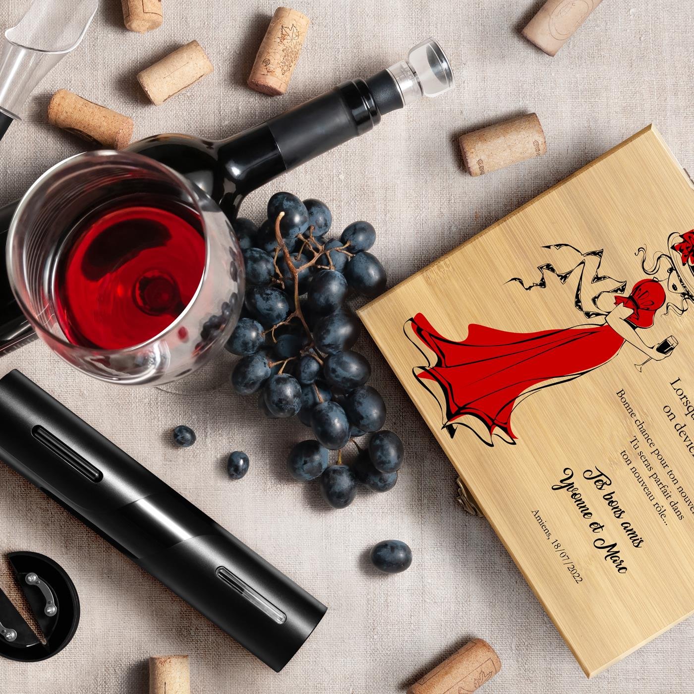 Murrano Wine Accessory Set with Custom Case